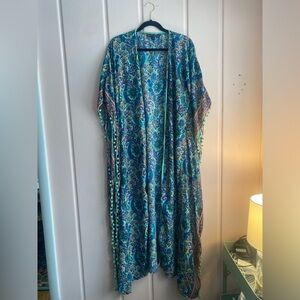 Blue Paisley Women Swim Coverup